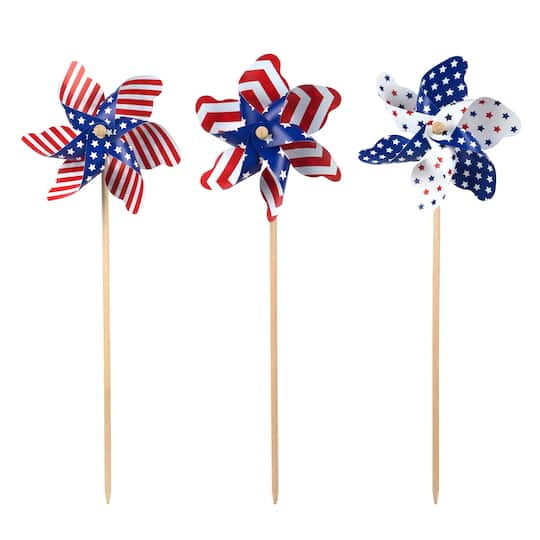 Assorted 24&#x22; Red, White &#x26; Blue Patriotic Pinwheel by Celebrate It&#x2122;